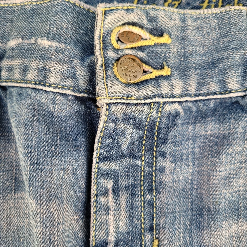 SUPER RARE! DESTROYED Abercrombie & Fitch Pink Lace & Denim Mini Skirt - Picture 7 of 9